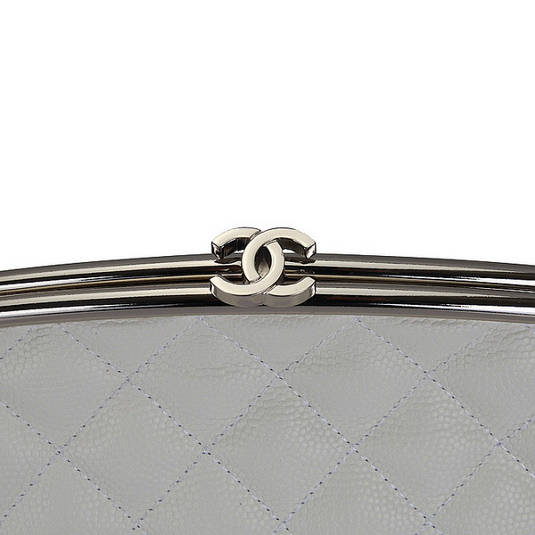 Fake Chanel Caviar Leather Coco Clutch Bags A35488 White On Sale